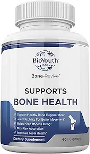 Labs Natural Bone Strength Supplements for Adults, 60 Capsules - Nutritious Blend of Coleus Forskohlii, Creatine, Magnesium, Vitamin K2 & C for Better Bone Health & Growth.
