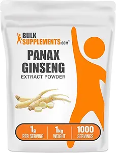 BulkSupplements.com Ginseng Root Extract Powder - Panax Ginseng Supplement, Herbal Supplement - Vegan & Gluten Free, 1g pr Servering, 1kg (Pack of 5) (11 lbs)