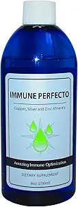 Immune Perfecto - Atomic Particle Trace Minerals of Colloidal Silver, Copper, and Zinc - Perfect on Demand Metabolic Support - 8 oz. (236 ml)