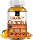 1200mg Calcium Gummies med vitamin D3, K2, B12 & B6 - Plant Complex Calcium Magnesium tillæg med glycinat, kalium, havmoss, Ashwagandha rod for ben & tænder styrke, muskel og immunforsvar