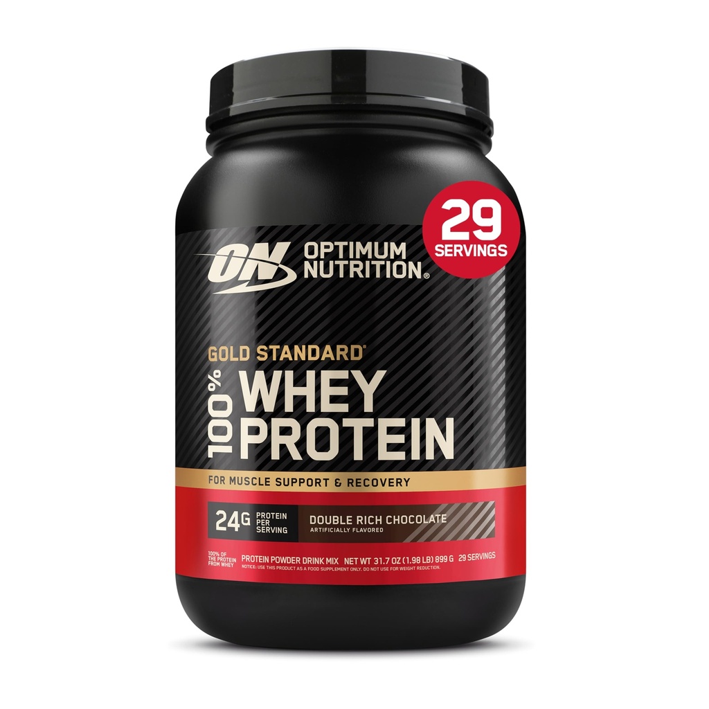 Optimum Nutrition Gold Standard 100% Whey Protein Powder, Double Rich Chocolate 1.98 Pund (Packaging May Vary)
