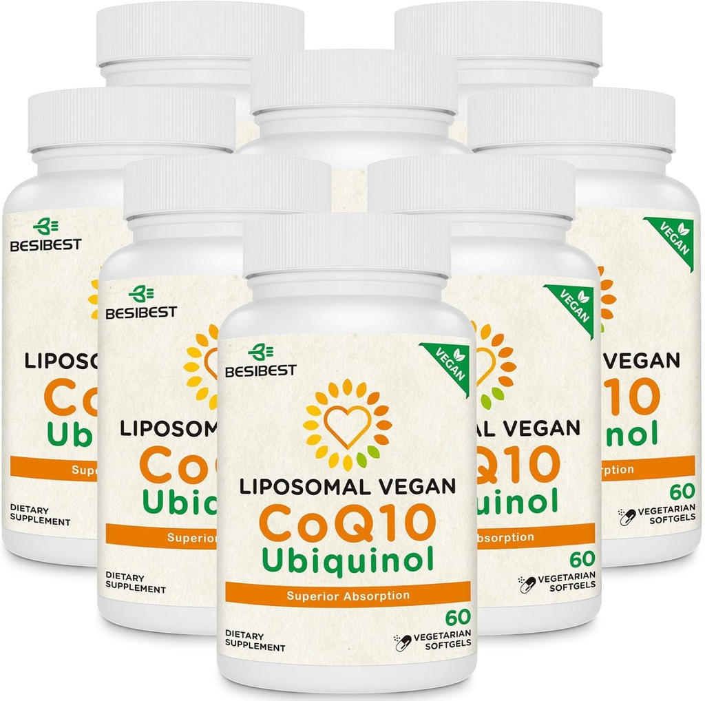 1000mg Liposomal CoQ10 Ubiquinol, 480 Vegan Softels, High Absorption Ubiquinol CoQ10 Supplement, Active Antioxidant Form of Coenzym Q10 for Heart Function & Energy Production