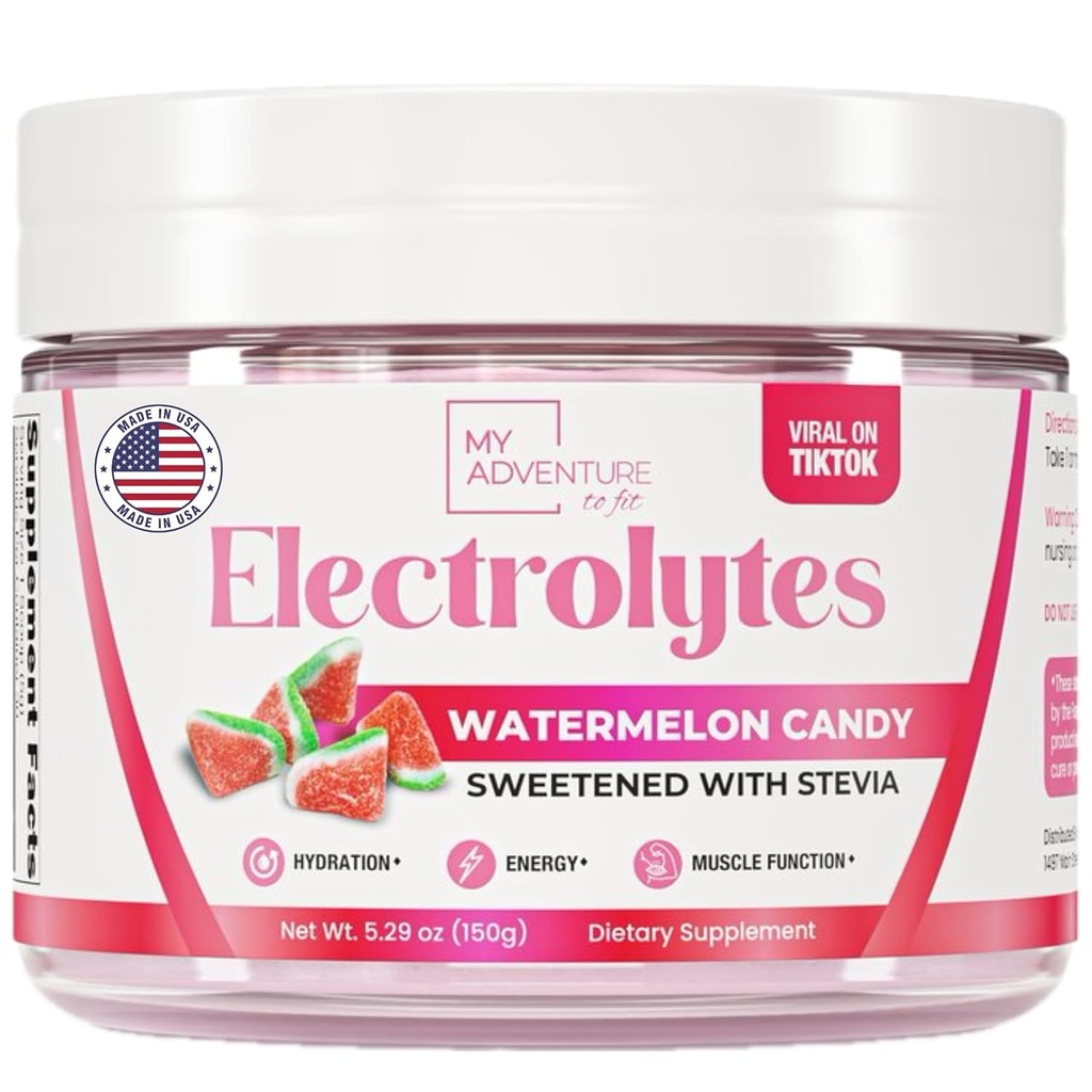Zero Sugar - Vandmelon Candy Electrolytes Powder - Forfriskning Hydration - Koffein Free Energy med alle naturlige ingredienser - Vegan, Keto og Paleo - Sukker Free Electrolytes Drink Mix - 30 Serveringer