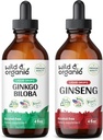 Wild & Organic Ginkgo Biloba Tinktur 4 fl oz & Ginseng Tinktur 4 fl oz