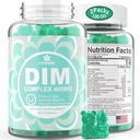 DIM tillæg Kvinder 400mg, Østrogen tillæg for kvinder, Sukker fri DIM gummier for mænd & kvinder + Biotin, Flaxseed Oil, Burdock, Calendula, BioPerine for Hormone Balance, Menopause & Prostata 120Cts