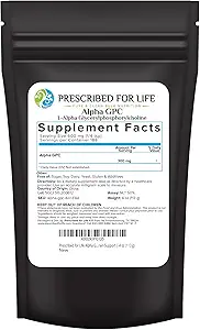 Præskrevet for Life Alpha GPC Powder, L Alpha glycerylphosphorylcholin, Cholin Supplement for Cognitive Function, Non GMO, Vegan, Soy Free (113g)