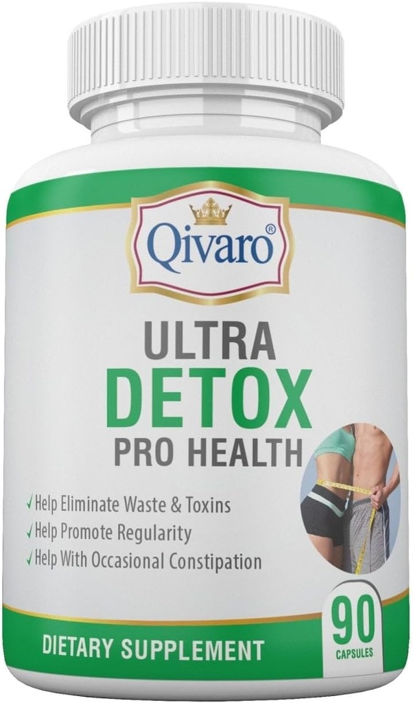 Ultra Detox Pro Health - Detox Cleanse Supplement - Forstoppelse Relief & Body Detox piller med Psyllium Huss, Apple Pectin Powder & Glucomannan Powder - Fiber Supplement - 90 Kapsler