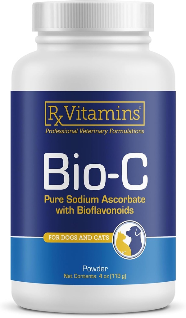 Rx Vitaminer Bio- C - C-vitamin til hunde og katte - med Lemon Bioflavonoider til allergy Relief - immunsupport supplement - fremmer sund Coat og hud - fælles supplement - 4 oz
