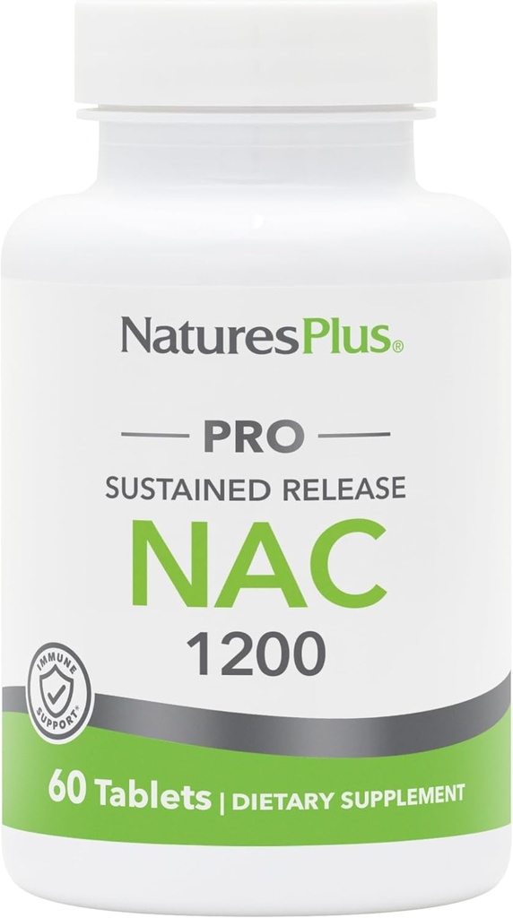 Natures Plus PRO NAC 1200 mg - 60 tabletter - Afgørende for Replenishing Glutathione - Non-GMO, Vegan & Gluten Free - 30 Servere