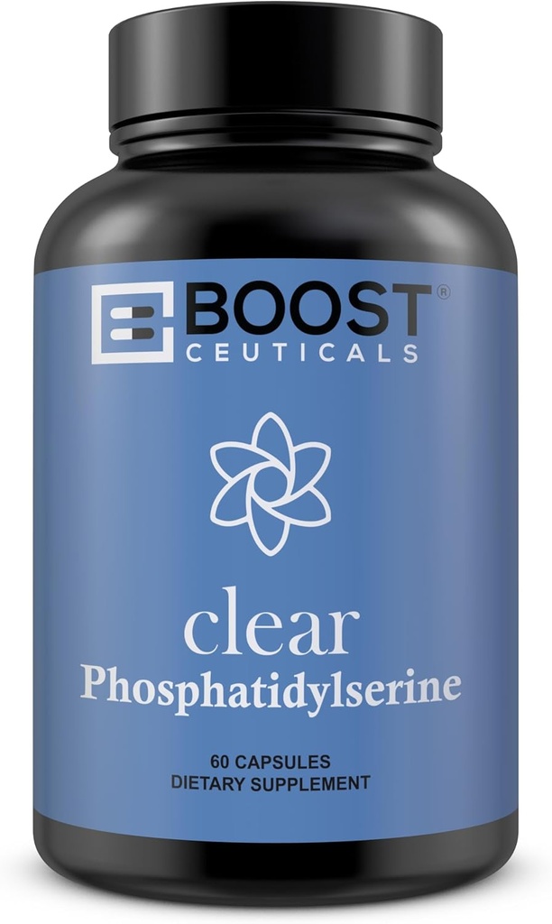 BoostCaces Phosphatidylserine 500mg Complex - Vegan Brain Sleep Support - Phosphatidylserine 100mg Plus Ginko Biloba, Gotu Kola & mere - Ingen Stearates Non- GMO Gluten Free 90 Ct
