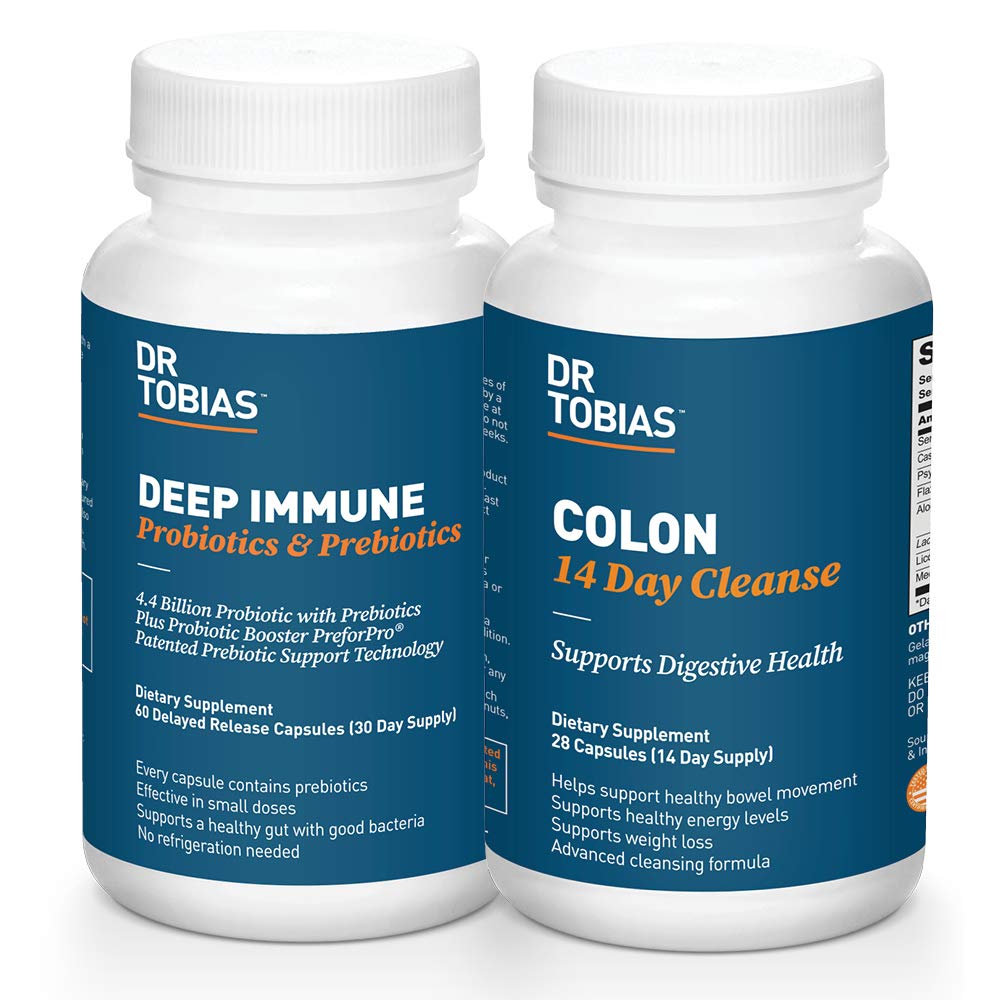 Dr. Tobias Diguestive Kickstarter Bundle med Colon 14 Day Cleanse & Deep immun Probiotika & Prebiotika