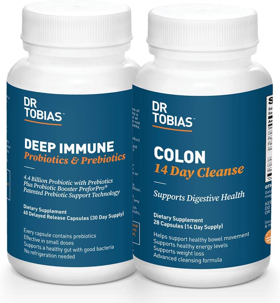 Dr. Tobias Diguestive Kickstarter Bundle med Colon 14 Day Cleanse & Deep immun Probiotika & Prebiotika
