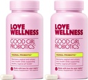 Love Wellness Good Girl Probiotics Б124; Kvinder Vaginal Sundhed & pH Balance Supplement Б124; 9-Strain Probiotic for Urinary Tract, Gær, Odor & Munity Support Б124; Gluten- Free Б124; 60 CT, 60- Day Supply