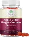 Apple Cider Vineddike Gummies med mor - Rense & Detox ACV Gummies for vægttab, Gut Sundhed, Bloating, Metabolisme & Energistøtte - ACV med mor med B12 Vitamin, B6 & Pomegranat - 60 Ct