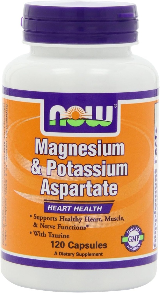 Now Magnesium and Kalium Aspartat W / Taurine, 120 Kapsler (pakning med 2)