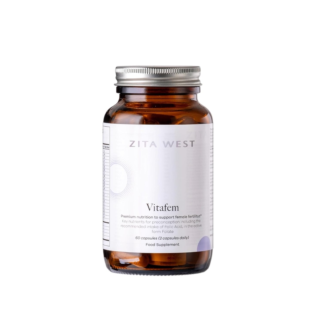 Zita West Vitafem Premium Fertilitet supplement til kvinder - prænatale vitaminer med folat til preconduction support - 60 kapsler (1 måned Tilgang)