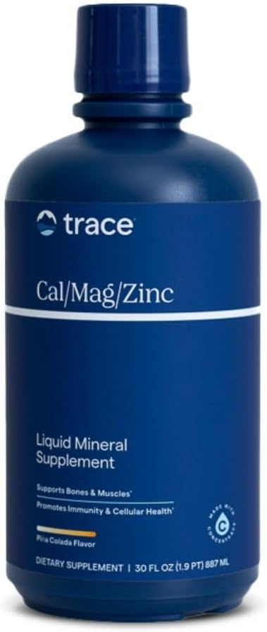 Trace Minerals Measures 124; Flydende Cal / Mag / Zink Measurement 124; Calcium, Magnesium, Zink, Vitamin D3 Supplement Measurement 124; Understøtter Normal Tissue, Muscle, og Knogledensitet Measurement 124; Natural Piña Colada Flavor Flavor Measurement 124; 32 Serveringer, 32 fl oz.