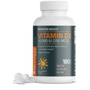 Bronson vitamin D3 10. 000 IE (250 MCG) for sund muskelfunktion og immunforsvar, ikke- GMO, 180 tabletter