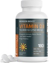 Bronson vitamin D3 10. 000 IE (250 MCG) for sund muskelfunktion og immunforsvar, ikke- GMO, 180 tabletter