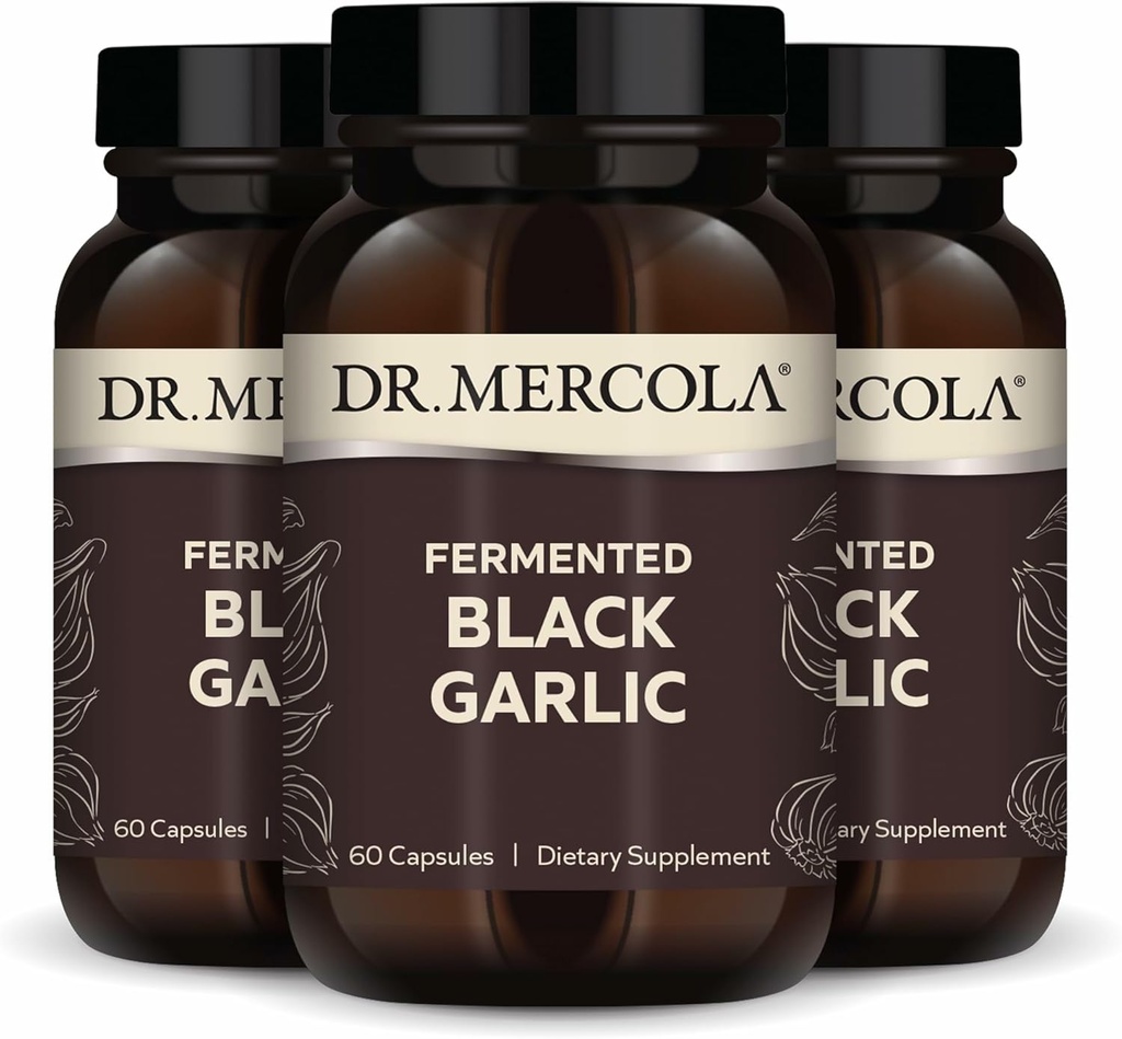 Dr. Mercola gæret sort hvidløg, 90 Servering (180 kapsler), Kosttilskud, Understøtter immunsundhed, Non- GMO