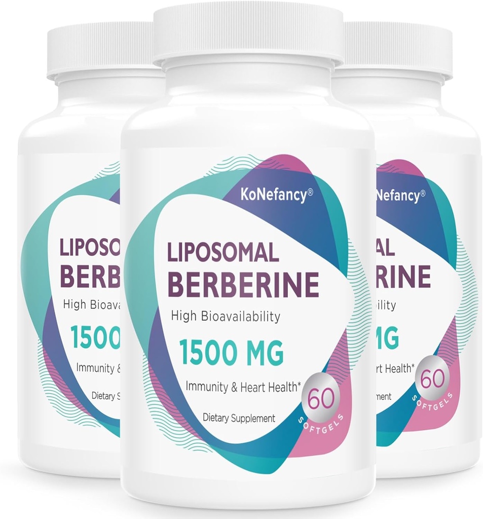 Berberine HCL Supplement 1500mg - Høj biotilgængelighed Liposomal Berberine kapsler til kvinder og mænd, AMPK Activator for cardiovaskulær sundhed, sukkerfri, non-GMO, 180 Softgels