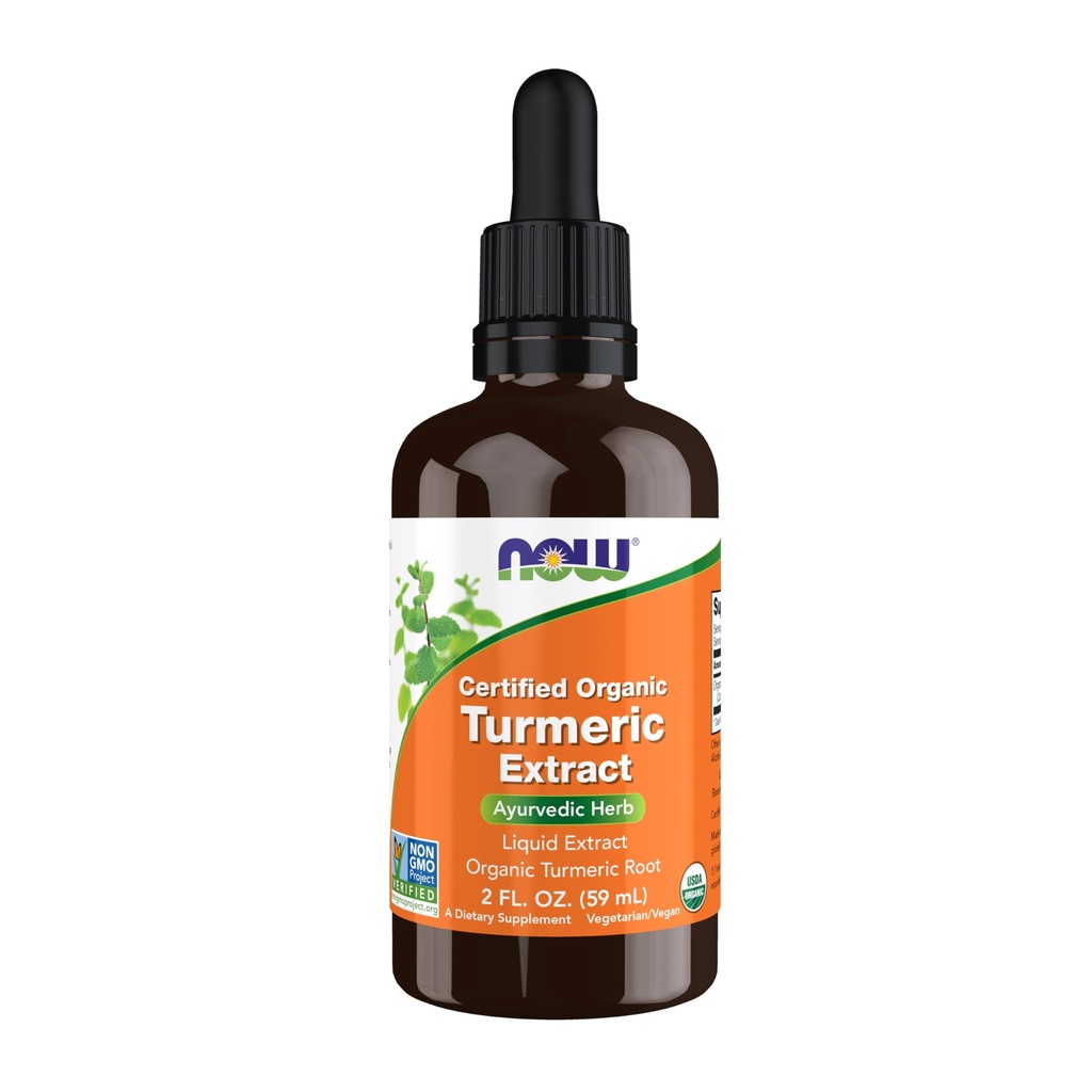 Now Foods Supplements, Certified Organic Gurkemeje Extract, Ayurvedic Herb, Liquid Extract, Organic Gurkemeje Root 2 fluid ounces