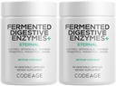 Kodeage Fermenterede fordøjelsesenzymer Supplement 3 - Måned Supply - 14 fordøjelsesenzymer, Probiotika, Prebiotika, Fermenterede botanicals, Plantbaserede Multi Pankreatiske enzymer - 1 Capsule a Day - 2 - Pack