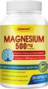 10- in-1 Magnesiumkompleks supplement, Magnesiumglycinat 500 mg med citrat & malat, chelateret høj Absorption Plus D3- vitamin & zink - for nerve, muskel & ben Support - 120 kapsler