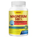 10- in-1 Magnesiumkompleks supplement, Magnesiumglycinat 500 mg med citrat & malat, chelateret høj Absorption Plus D3- vitamin & zink - for nerve, muskel & ben Support - 120 kapsler