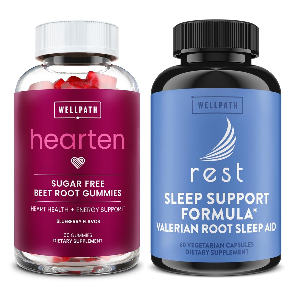 WellPath Beet Root Gummies (Sugar Free) 1500 mg - Blueberry Flavor til blodtrykssupport og hvile Valerian Root Sleep Support for voksne med Melatonin & L- Theanine - Natural Sleep Support, 60 Ct