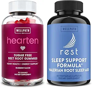 WellPath Beet Root Gummies (Sugar Free) 1500 mg - Blueberry Flavor til blodtrykssupport og hvile Valerian Root Sleep Support for voksne med Melatonin & L- Theanine - Natural Sleep Support, 60 Ct