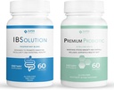 IBSolution Gut Health Bundle - All Natural Gut Health Support & Premium Probiotika w / 40 Millioner CFU til støtte af uregelmæssige tarme, bloating, obstipation, Gas, abdominal smerte - 2 Pack (120 Caps)