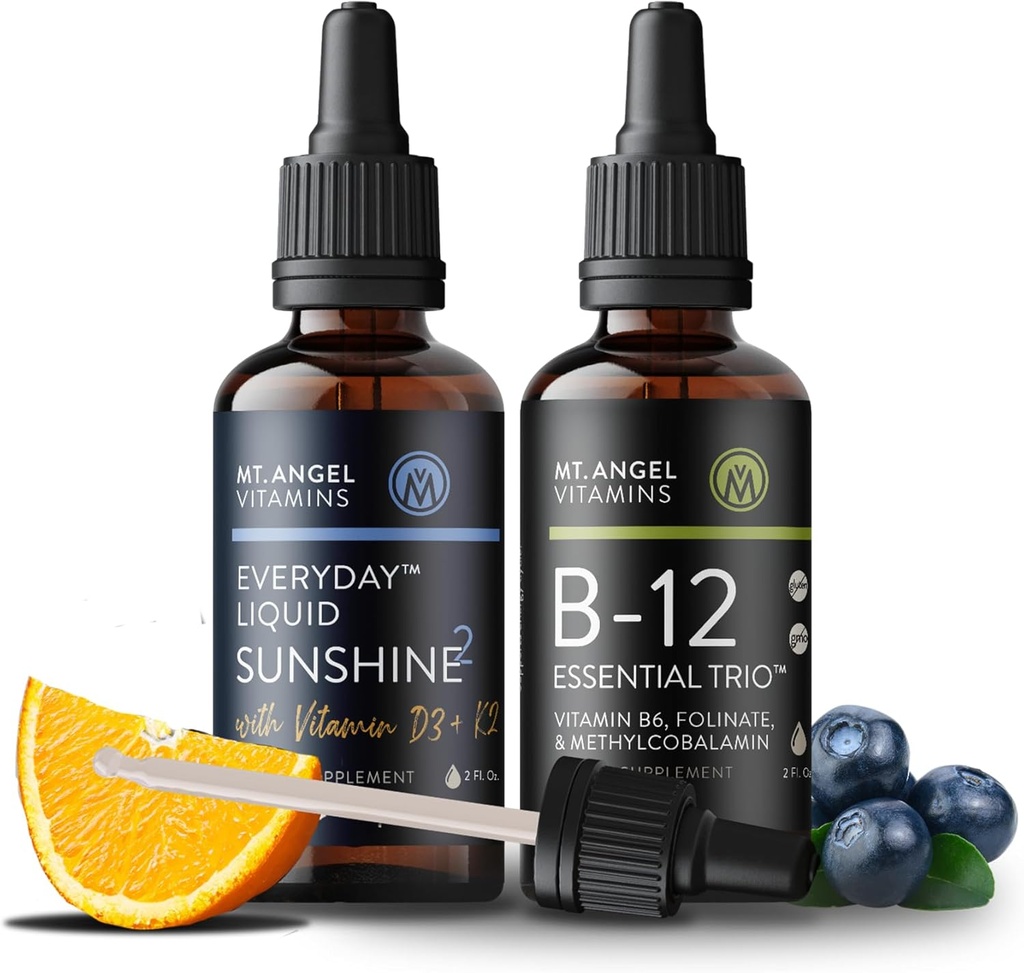 Mt. Angel Vitamin B12 Essential Trio + Everyday Liquid Sunshine2 D3 + K2