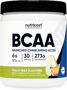 Nutricost BCAA pulver 2: 1: 1 (Peach Pære, 30 Servere) - Forgrenet kæde Aminosyrer