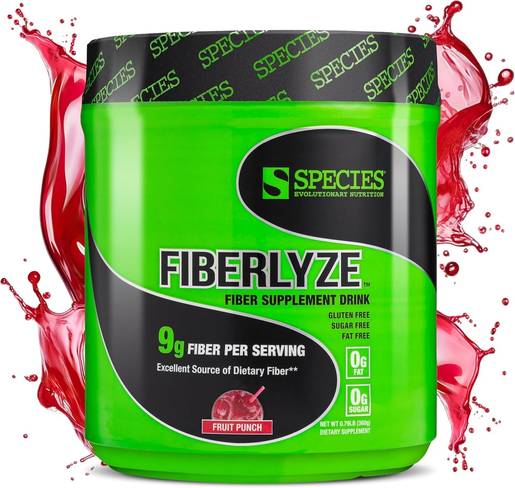 Art Nutrition Fiberlyze Fiber Supplement, Psyllium baseret Opløselig & Uopløselig Fiber pulver til sund Colon, fordøjelsesfunktioner (Fruit Punch, 30 Servere)
