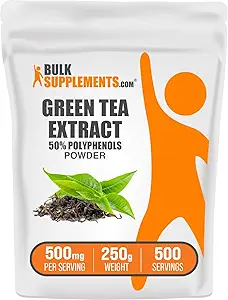 BulkSupplements.comgreen Tea Extract Powder - 50% polyphenoler supplement, EGCG Kosttilskud - Gluten Free, 500mg per Serving, 250g (8,8 oz) (Pack of 1)