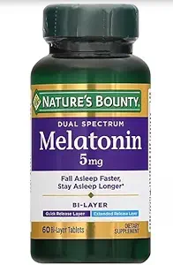 Nature 's Bounty Melatonin 5 mg Bi- Layer Tablets 60 ea (pakning med 3)