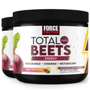 FORCE FACTOR Total Beets Energy Drink Mix 2- Pack, Superfood Beet Root Powder, Nitrater til Boost Energy, Support Circulation, Blood Flow, Nitroc Oxide og Stamina, Heart Health Supplement, 60 Serveringer