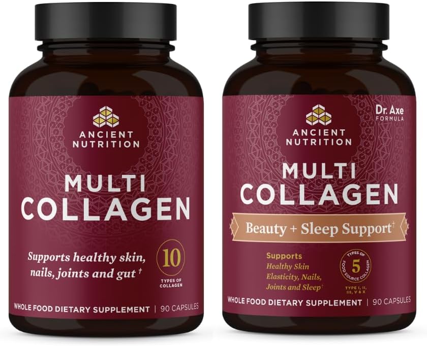 Ancient Nutrition Multi Collagen kapsler, 90 Count + Multi Collagen kapsler, skønhed & søvn, 90 Count