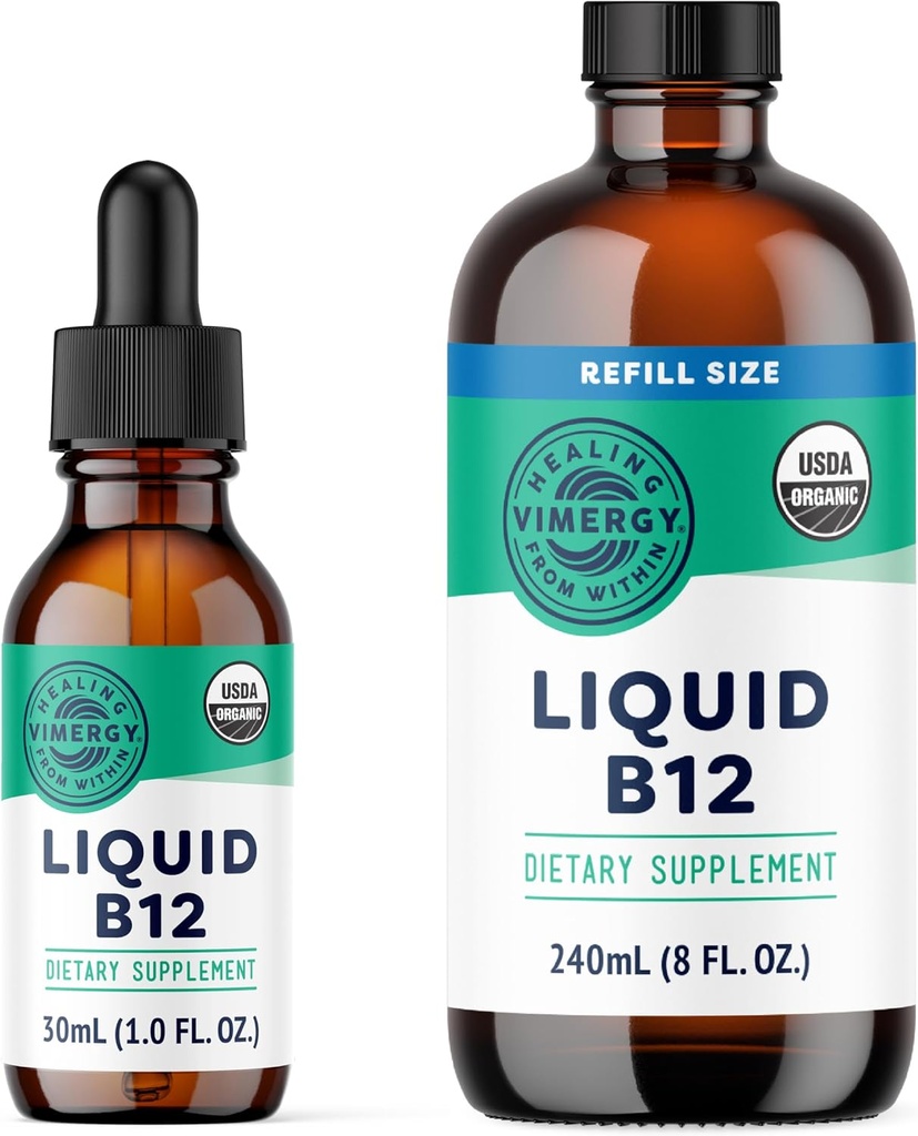 Vimergy Liquid B12 (30 ml) og Liquid B12 Refill (240 ml) - Bundle