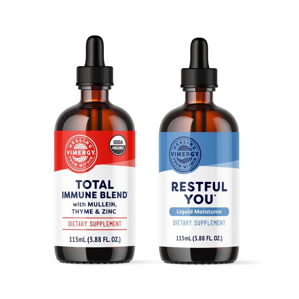 Virergy Total immunblend (115 ml) & flydende melatonin (115 ml) Kit