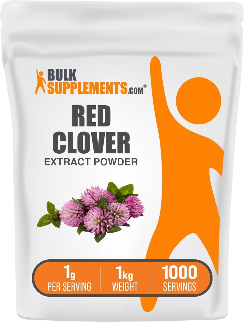 BulkSupplements.com Red Clover Extract Powder - Trifolium Pratense, Red Clover Supplement, Urtetillæg - Gluten Free, 1g per servering, 1kg (2,2 lbs) (Pack of 1)