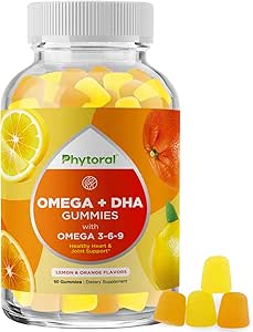 DHA Omega 3 Gummies for voksne - Lækker Chia Seed for Brain Omega 3 6 9 Supplement til inflammation, Energi & Insulin - Vegetarisk Essential Fedtsyretilskud til immunforsvar - 60 Chews