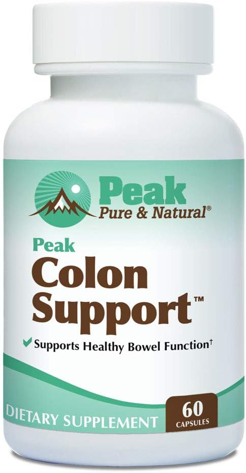 Peak Pure & Natural Colon Support - Colon Cleanse og Detox supplement til fordøjelsessygdomme - Gut Health Support med Inulin og Senna Leaf Ekstrakter - med fibre, Prebiotika, og Probiotika - 1 pakke