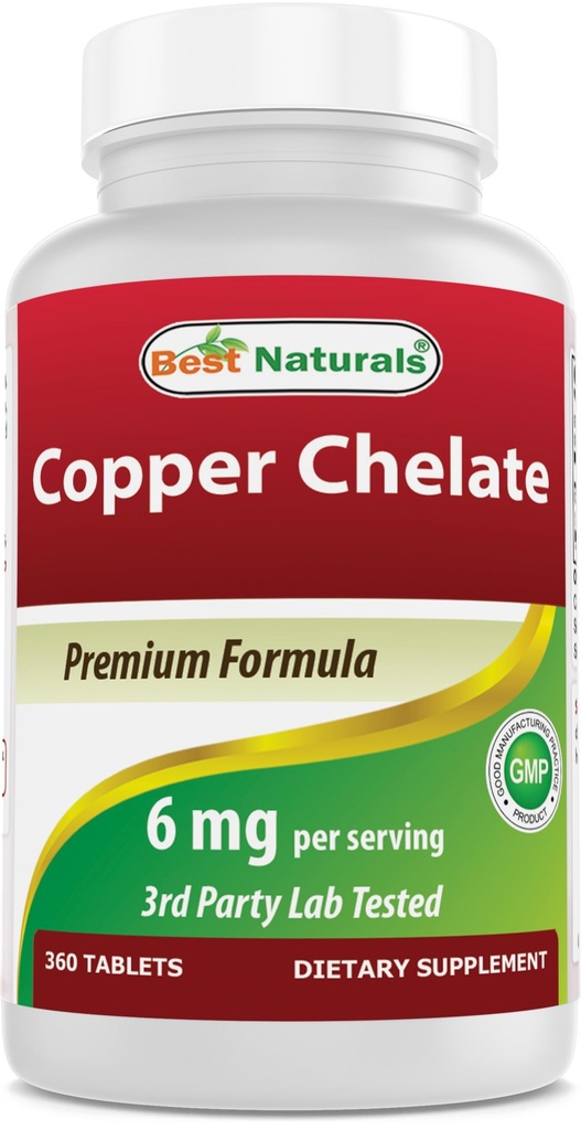 Bedste Naturals kobberchelat 6 mg per servering - 360 tabletter