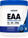 Nutricost EAA Powder 30 Servering (Blå Hindbær) - Essentielle Aminosyrer - Non- GMO, Gluten Free, Vegetarisk Friendly