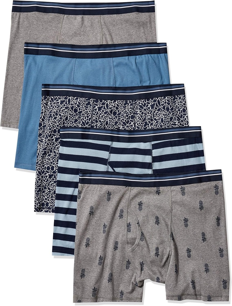Essentials Mænd undertøj Boxer Briefs, Komfortabel bomuld, Tag- fri, pakke med 5