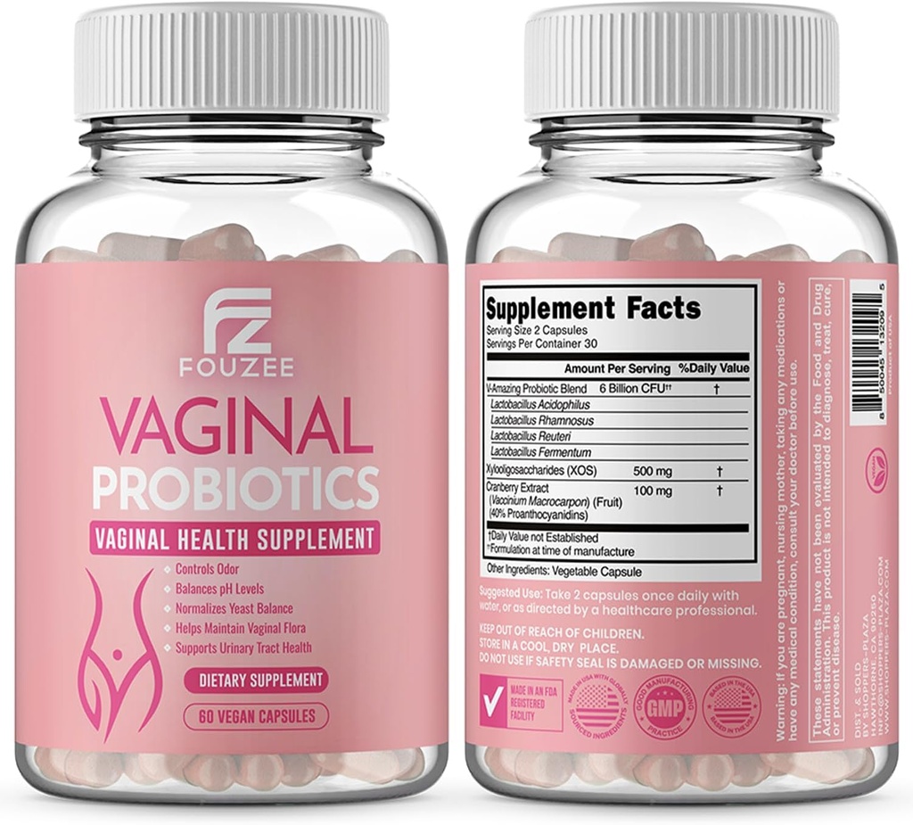 Vaginal Probiotika til kvinder pH Balance - Cranberry Extract Prebiotika & Lactobacillus Blend - Women 's Vaginal Health Supplement for Vaginal Odor & Vaginal Flora, Gær Balance, 60 Kapsler
