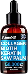 Flydende collagen peptider til kvinder - Serumkompleks med biotin Vitamin, hydrolyseret Keratin Protein og Saw Palmetto - Omfattende formel for hår, hud og negle Wellness - 2fl oz (pakke med 1)