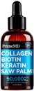 Flydende collagen peptider til kvinder - Serumkompleks med biotin Vitamin, hydrolyseret Keratin Protein og Saw Palmetto - Omfattende formel for hår, hud og negle Wellness - 2fl oz (pakke med 1)